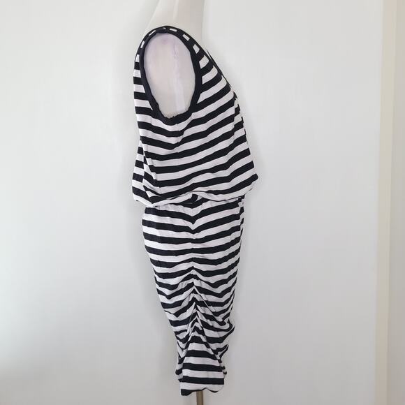 Sundry Ruched Tank Dress Striped XL - Picture 2 of 13